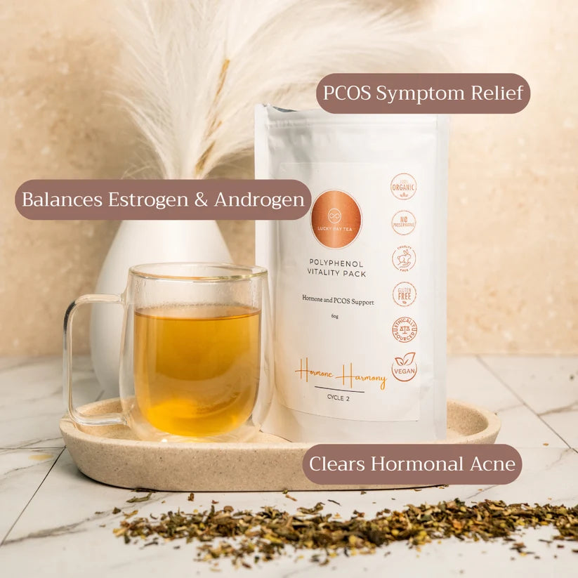 Lucky Bay Tea Polyphenol Vitality, Hormone and PCOS Support David Wolfe AUS