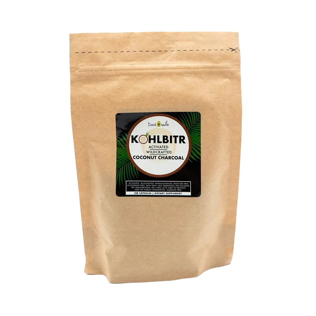 Kohlbitr Activated Charcoal | 108 Capsules for Travel & Detox David Wolfe Australia