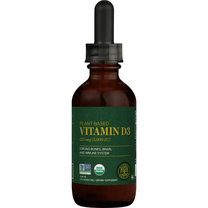 Global Healing Organic Vitamin D3 2Fl Oz | Plant-Based Liquid Supplement David Wolfe Australia