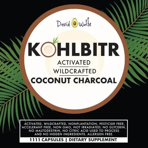Kohlbitr Activated Charcoal | 108 Capsules for Travel & Detox David Wolfe Australia