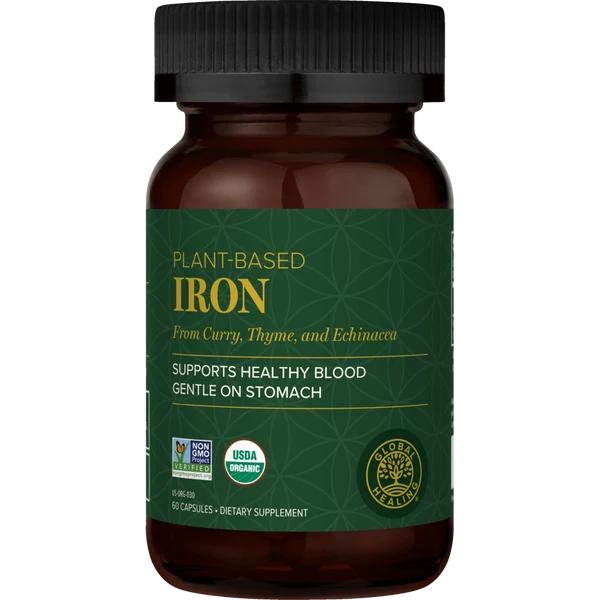 Global Healing Plant Based Iron 60 Capsules David Wolfe AUS